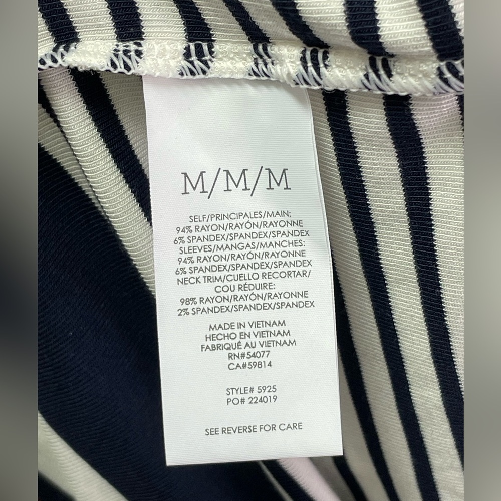 CAbi #5925 Sailor Tee Navy and White Striped Short Sleeve Tee - Picture 7 of 7